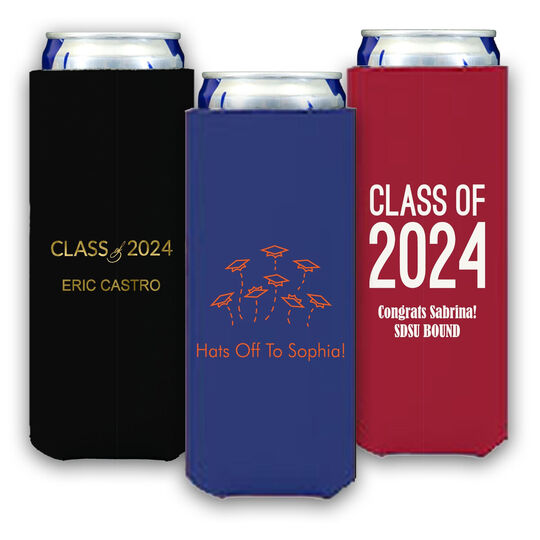 Design Your Own Graduation Collapsible Slim Koozies